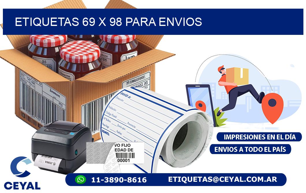 ETIQUETAS 69 x 98 PARA ENVIOS