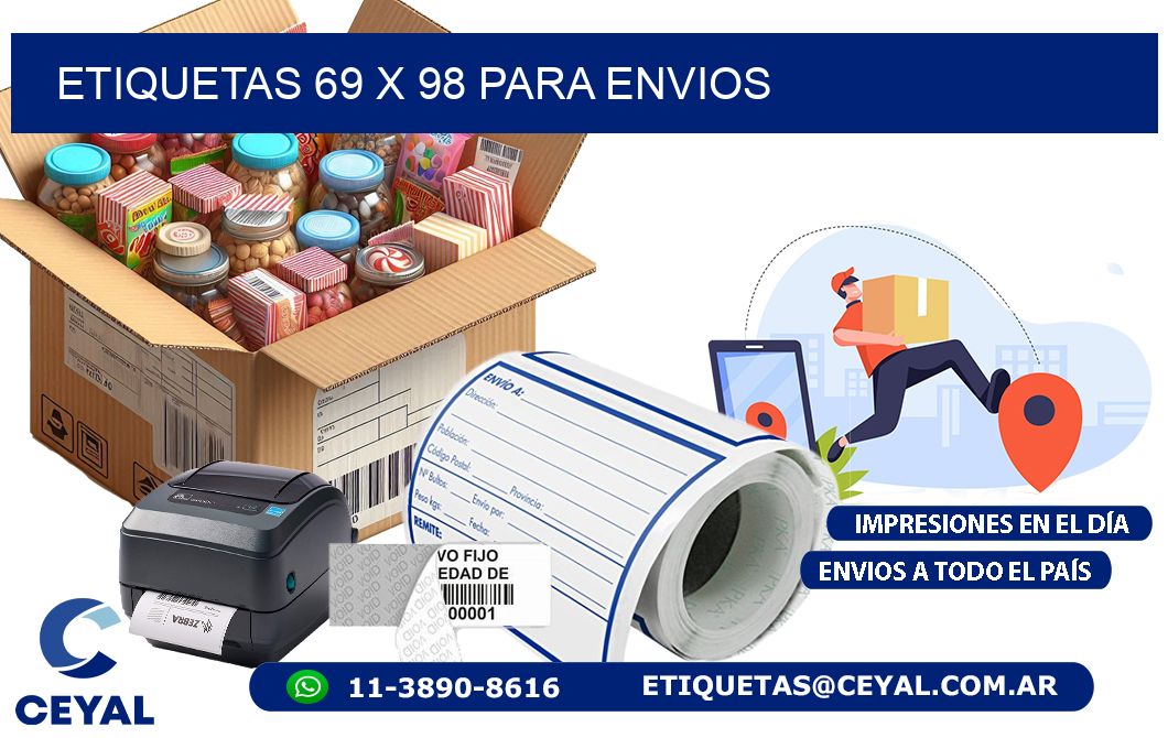 ETIQUETAS 69 x 98 PARA ENVIOS