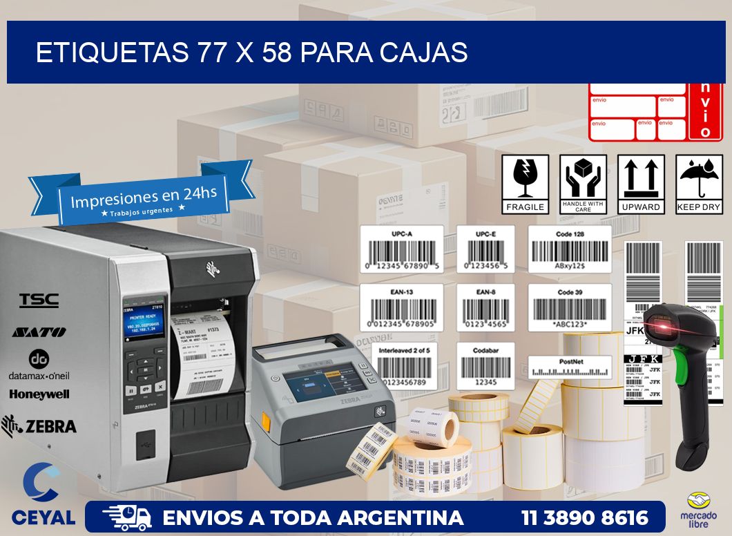 ETIQUETAS 77 x 58 PARA CAJAS