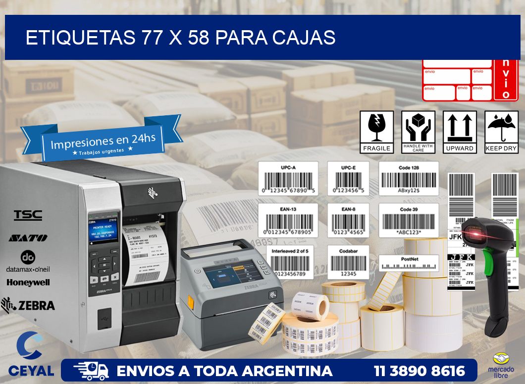 ETIQUETAS 77 x 58 PARA CAJAS