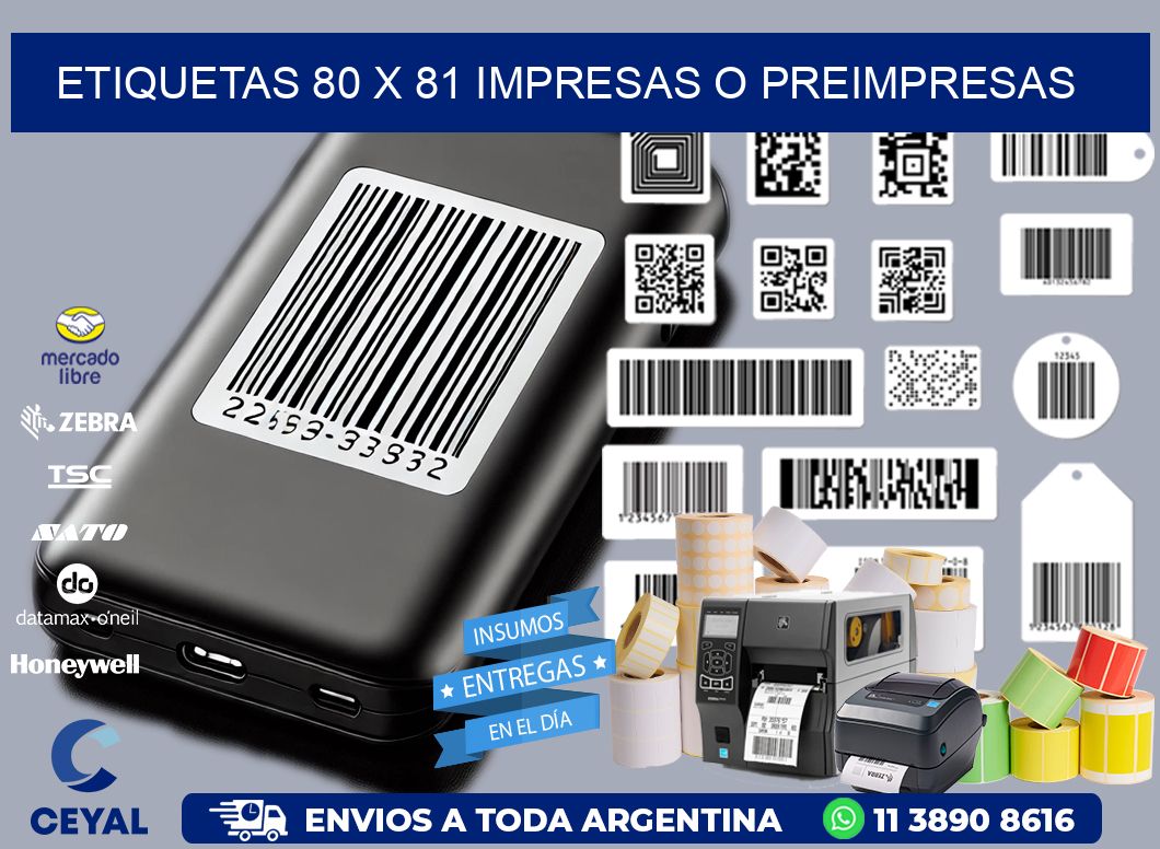 ETIQUETAS 80 x 81 IMPRESAS O PREIMPRESAS