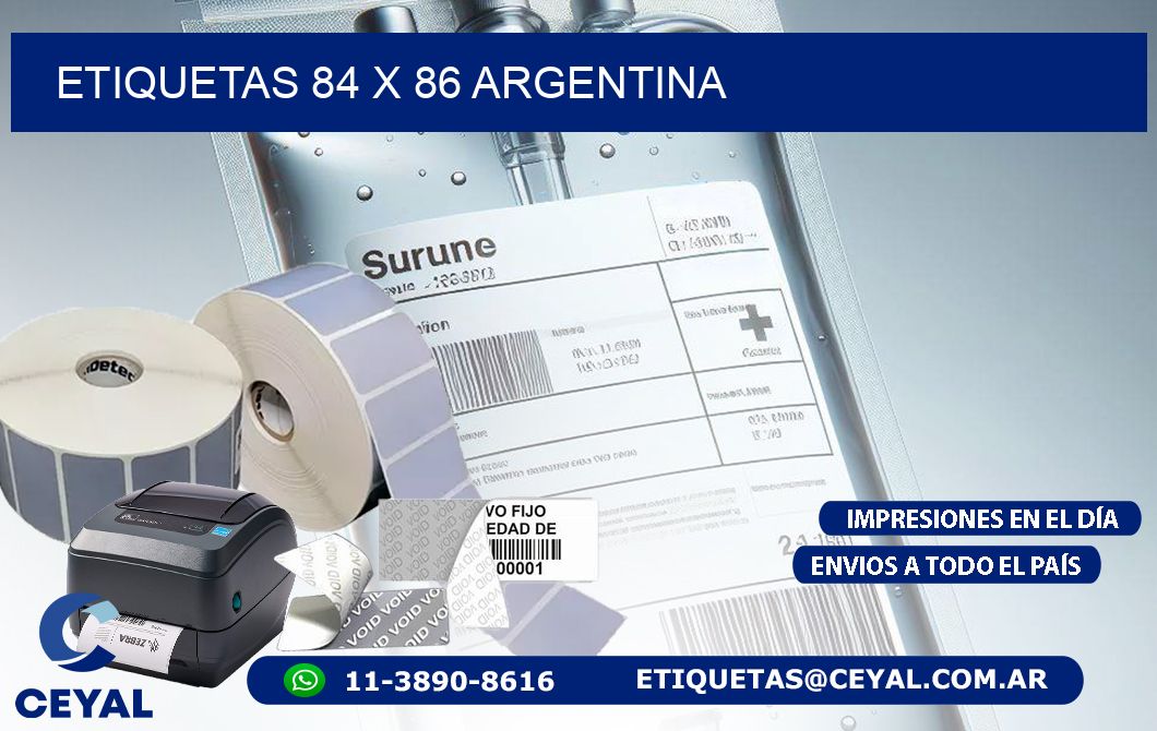 ETIQUETAS 84 x 86 ARGENTINA