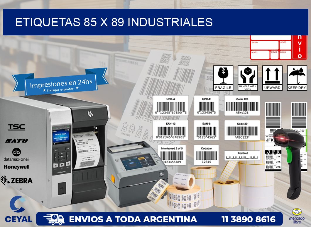 ETIQUETAS 85 x 89 INDUSTRIALES