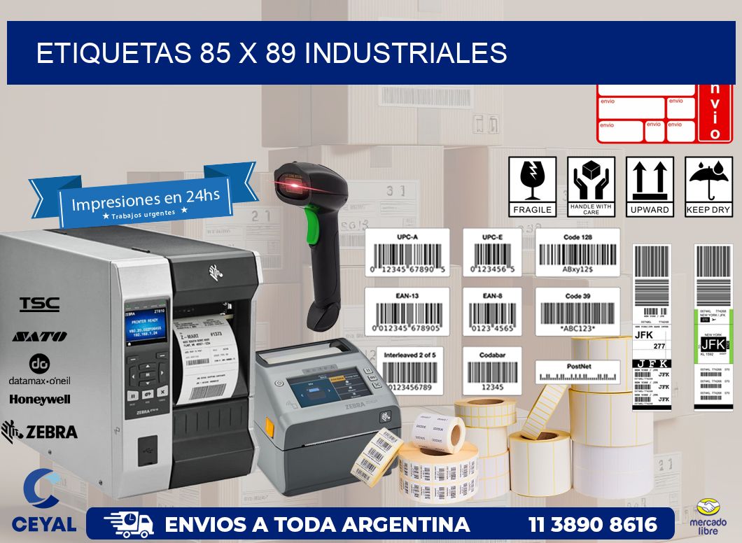 ETIQUETAS 85 x 89 INDUSTRIALES