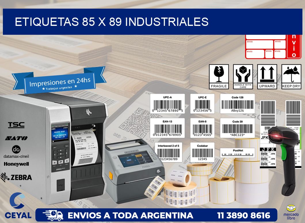 ETIQUETAS 85 x 89 INDUSTRIALES