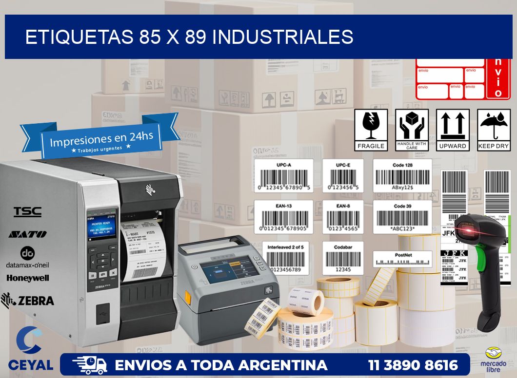 ETIQUETAS 85 x 89 INDUSTRIALES