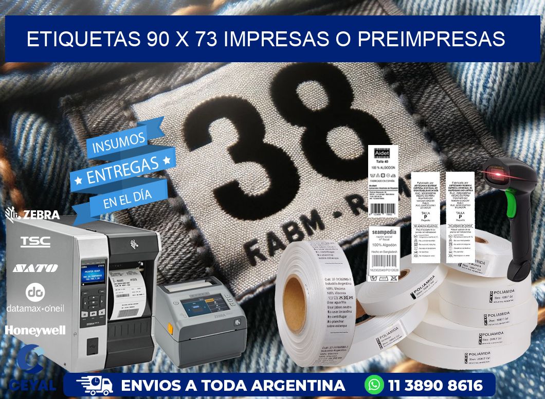 ETIQUETAS 90 x 73 IMPRESAS O PREIMPRESAS