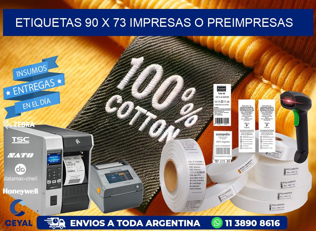 ETIQUETAS 90 x 73 IMPRESAS O PREIMPRESAS