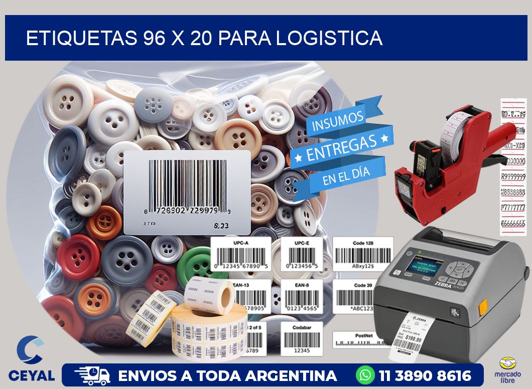 ETIQUETAS 96 x 20 PARA LOGISTICA