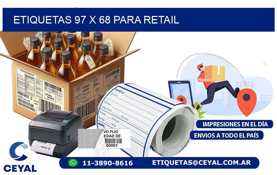 ETIQUETAS 97 x 68 PARA RETAIL