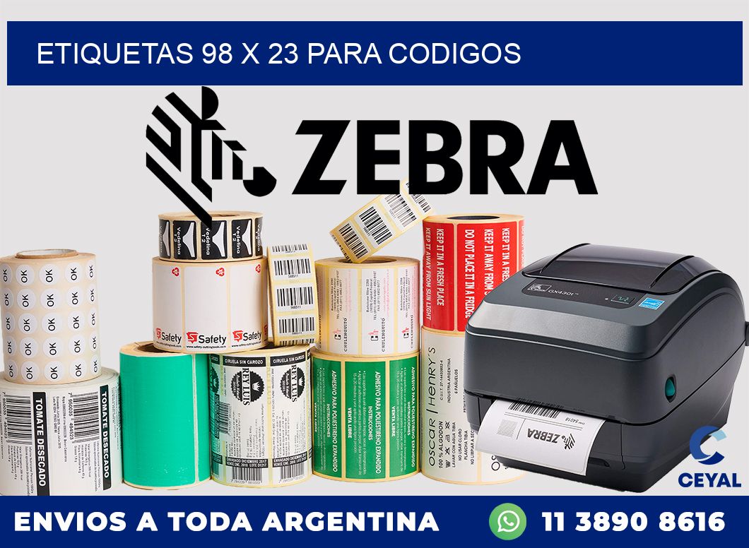 ETIQUETAS 98 x 23 PARA CODIGOS