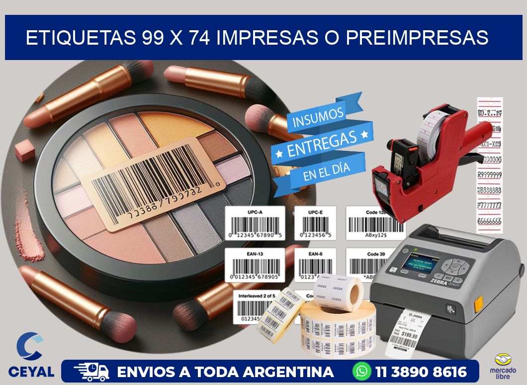 ETIQUETAS 99 x 74 IMPRESAS O PREIMPRESAS