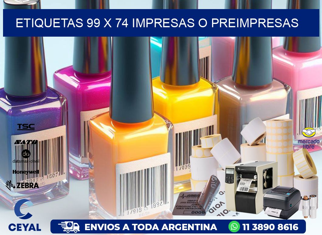 ETIQUETAS 99 x 74 IMPRESAS O PREIMPRESAS