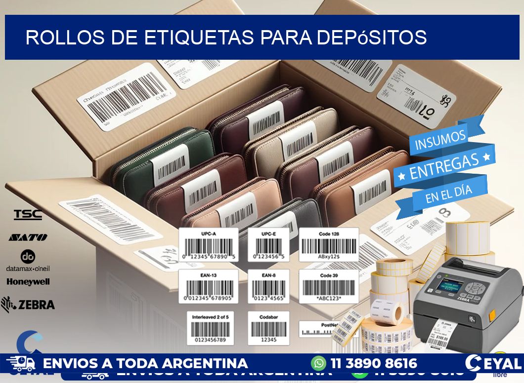 ROLLOS DE ETIQUETAS para depósitos