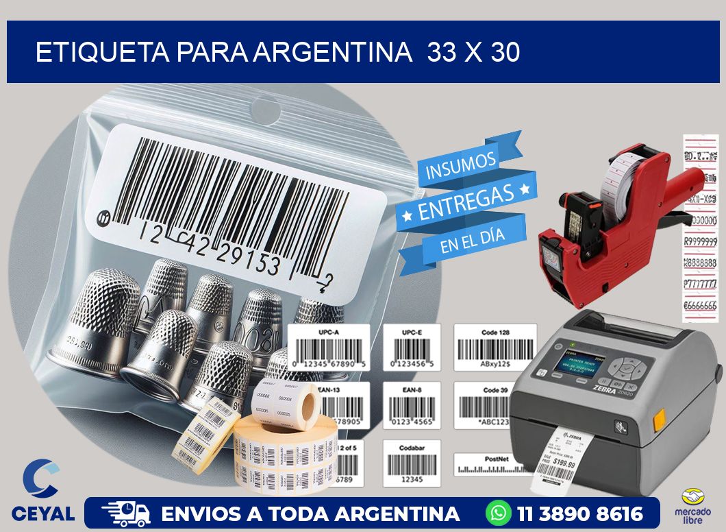 etiqueta para Argentina  33 x 30