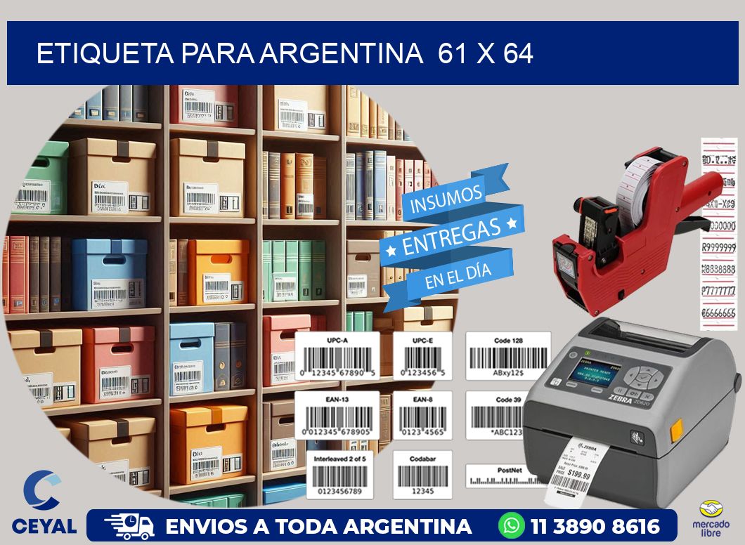 etiqueta para Argentina  61 x 64