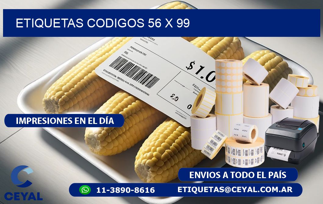 etiquetas codigos 56 x 99