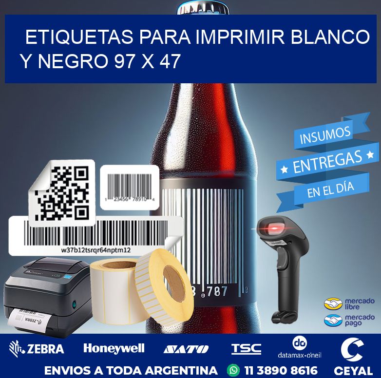 etiquetas para imprimir blanco y negro 97 x 47