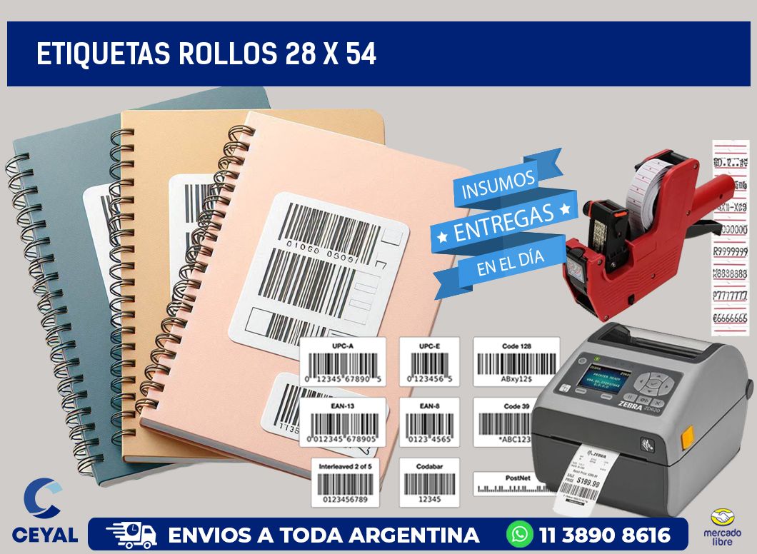 etiquetas rollos 28 x 54