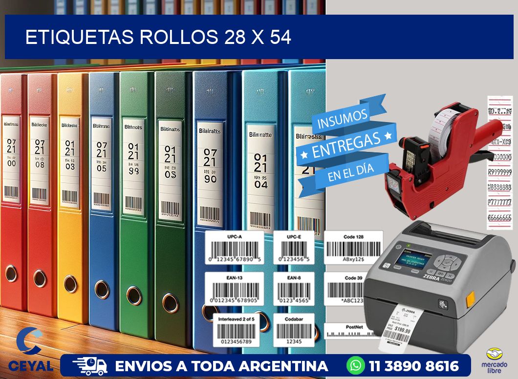 etiquetas rollos 28 x 54