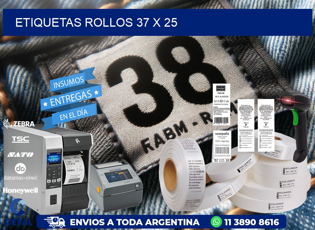 etiquetas rollos 37 x 25