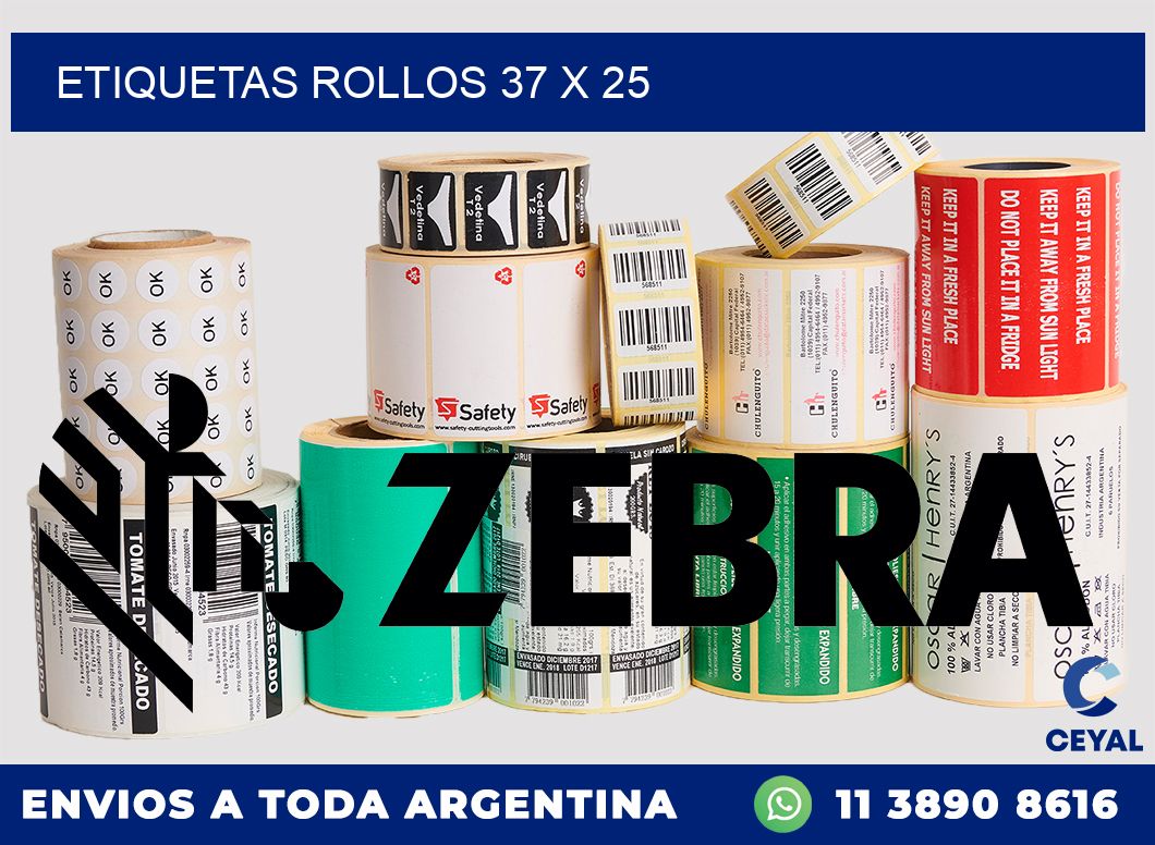 etiquetas rollos 37 x 25