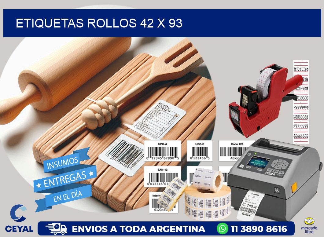 etiquetas rollos 42 x 93