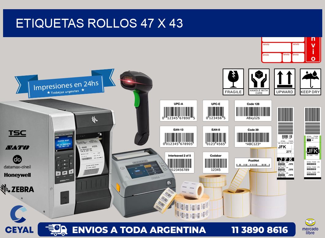 etiquetas rollos 47 x 43