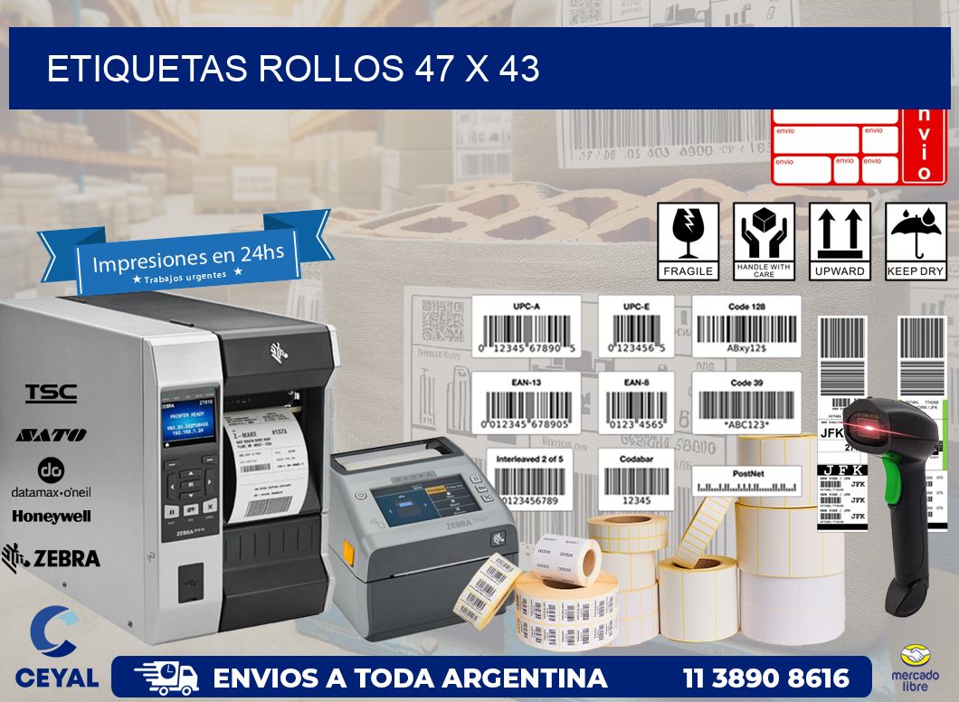 etiquetas rollos 47 x 43