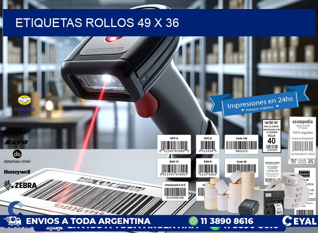 etiquetas rollos 49 x 36