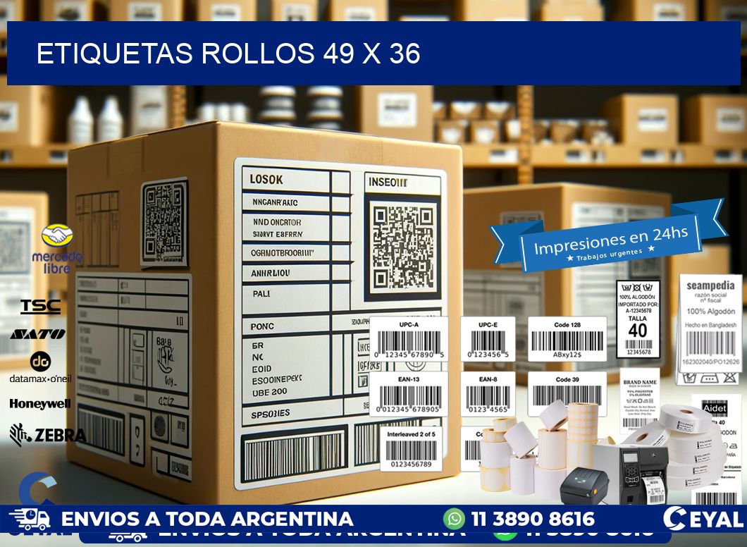 etiquetas rollos 49 x 36