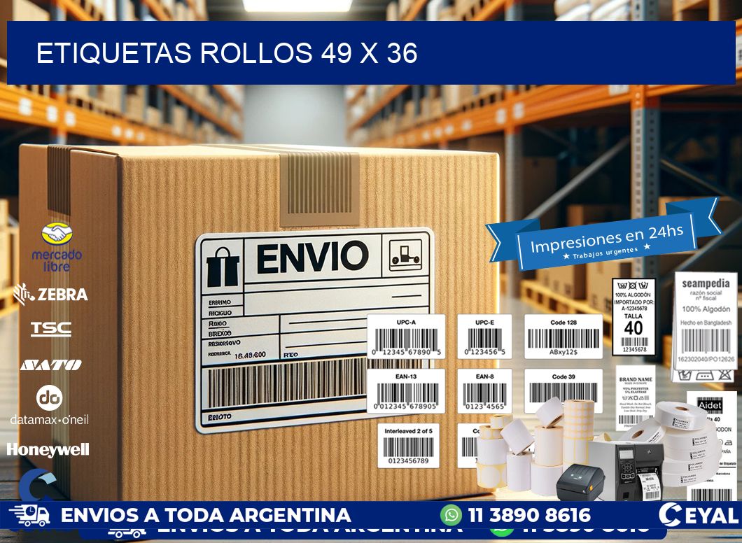 etiquetas rollos 49 x 36