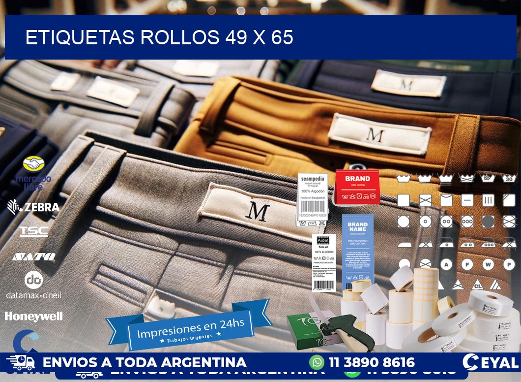 etiquetas rollos 49 x 65