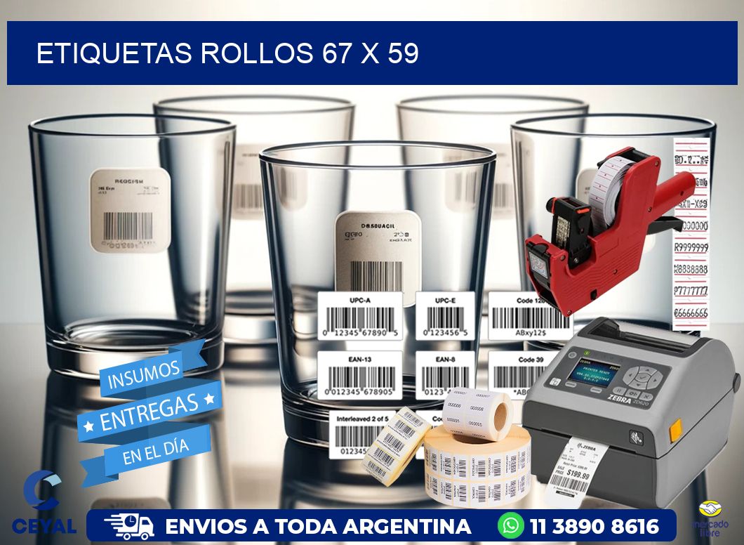 etiquetas rollos 67 x 59