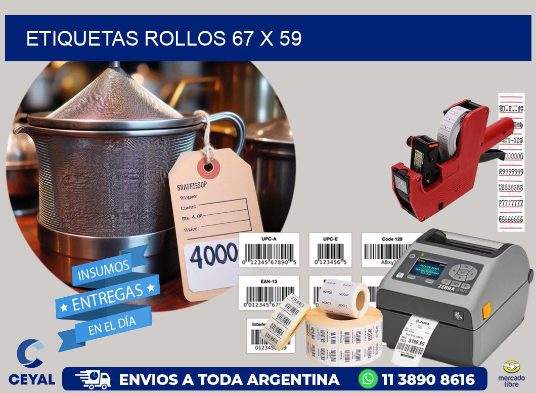 etiquetas rollos 67 x 59