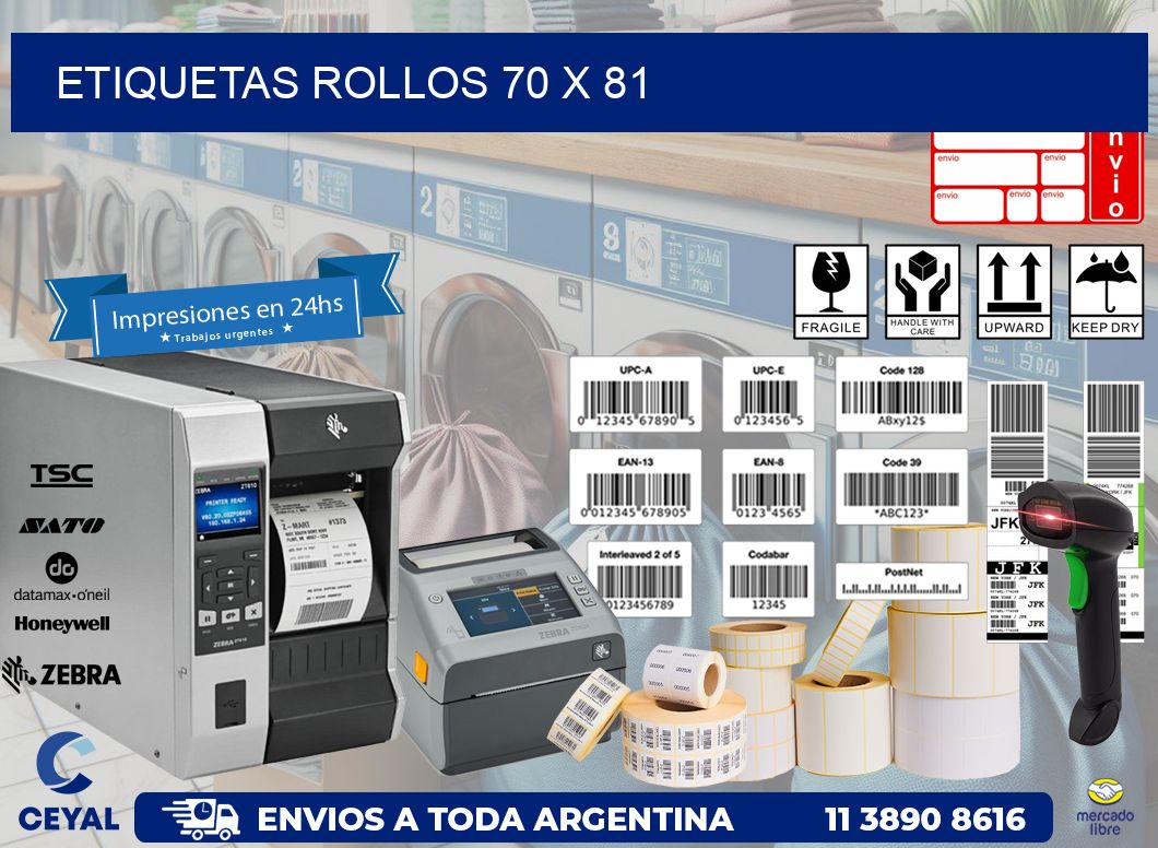 etiquetas rollos 70 x 81