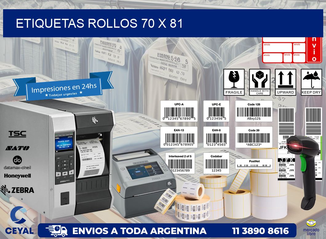 etiquetas rollos 70 x 81