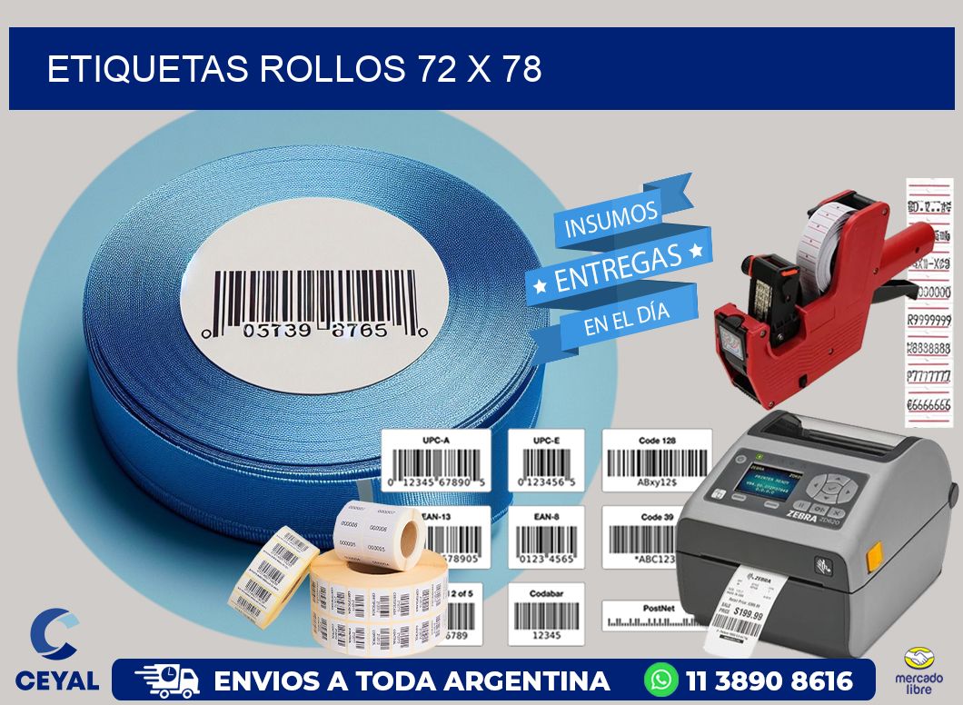 etiquetas rollos 72 x 78