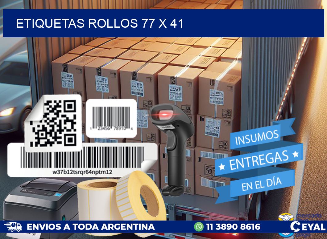 etiquetas rollos 77 x 41