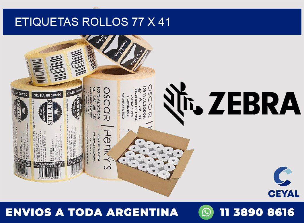 etiquetas rollos 77 x 41