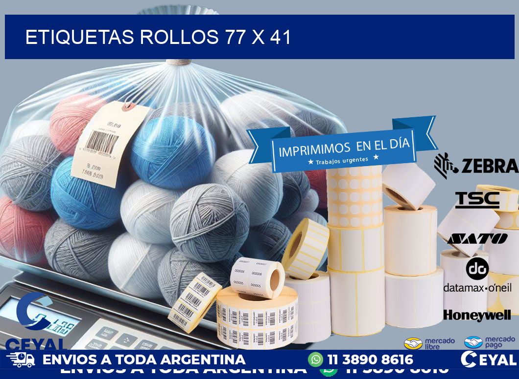 etiquetas rollos 77 x 41