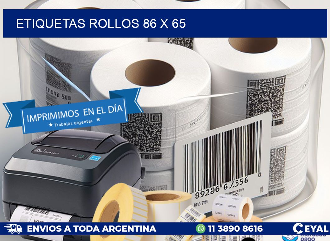 etiquetas rollos 86 x 65