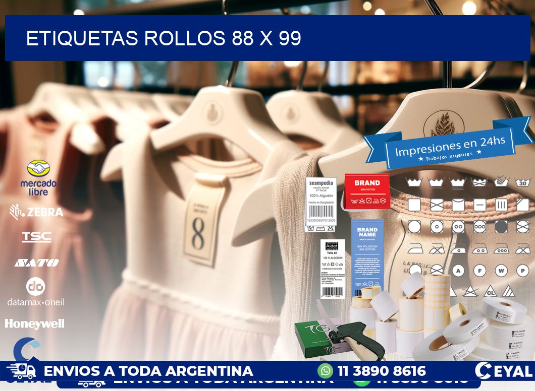 etiquetas rollos 88 x 99