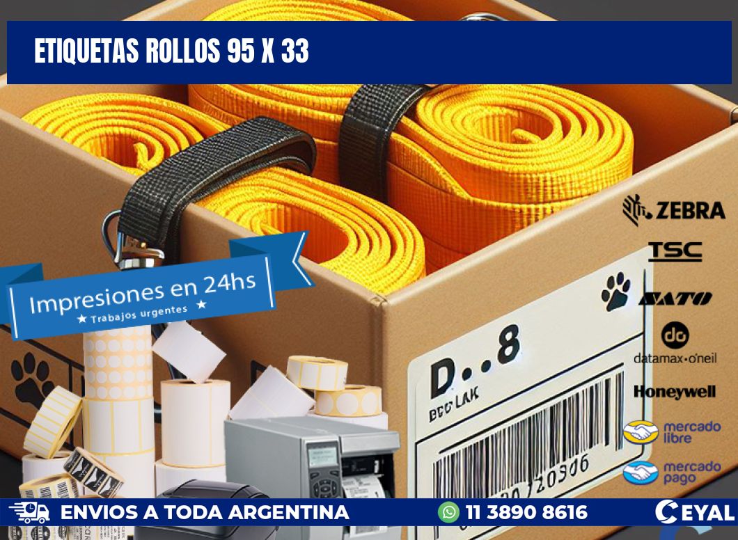 etiquetas rollos 95 x 33