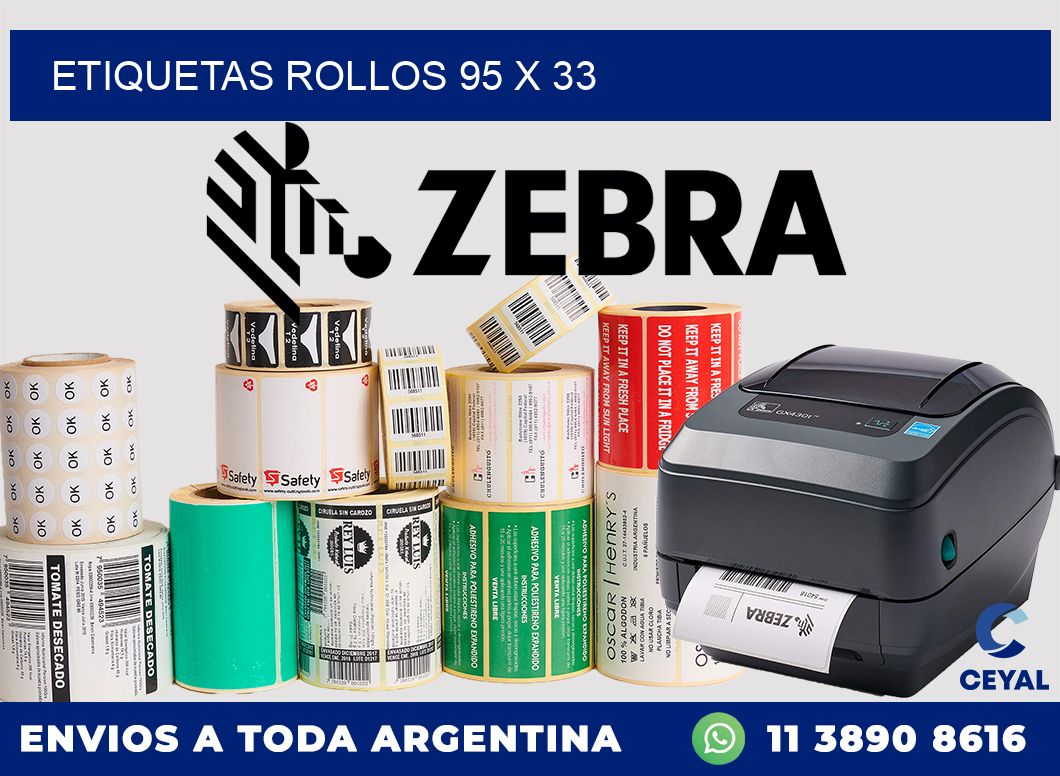 etiquetas rollos 95 x 33