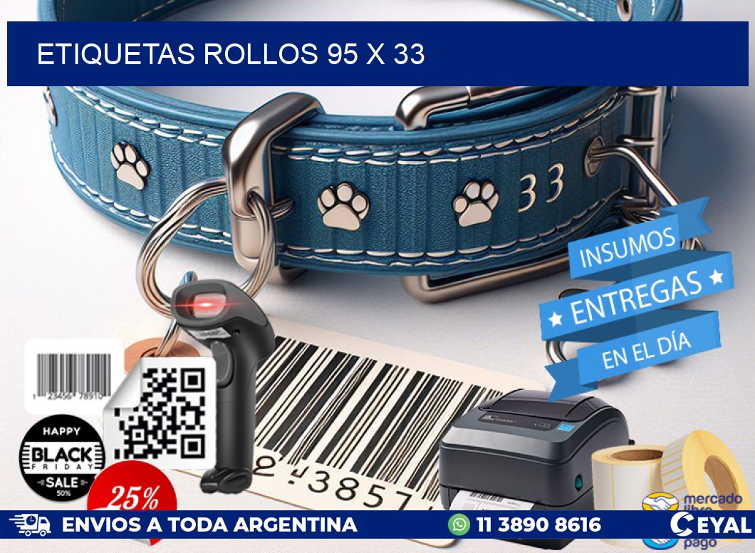 etiquetas rollos 95 x 33