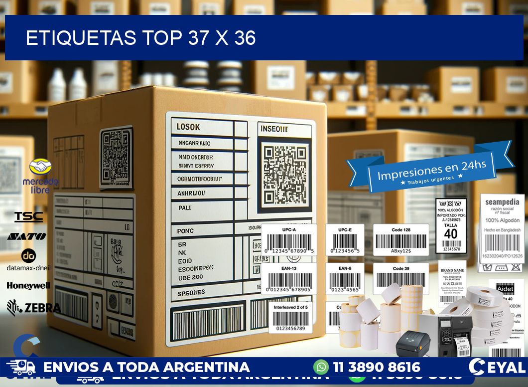 etiquetas top 37 x 36