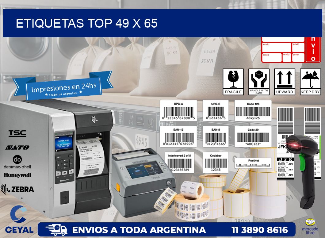 etiquetas top 49 x 65