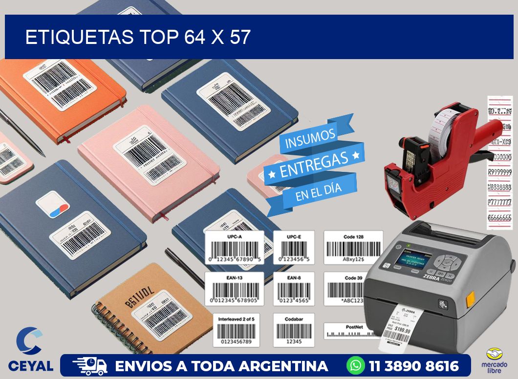 etiquetas top 64 x 57