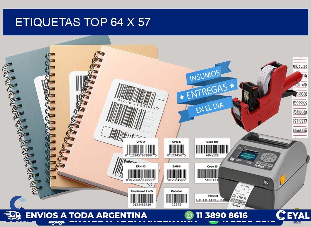 etiquetas top 64 x 57